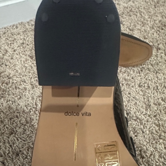 NEW Dolce Vita Glossy Black Block Heel Mules size 7.5 - Picture 6 of 7